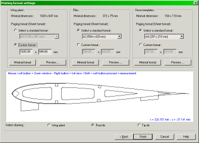 Printing format settings